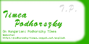timea podhorszky business card